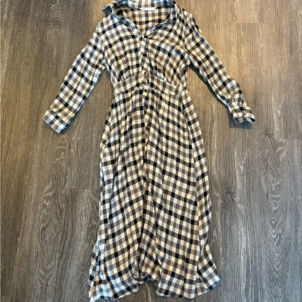 Plaid Long Sleeve Dress